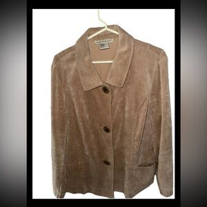 Requirements Women’s Tan/ Beige Corduroy Button Front Blazer Size XL